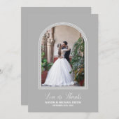 グレーカスタムのフォト結婚ズ サンキューカード (正面/裏面)