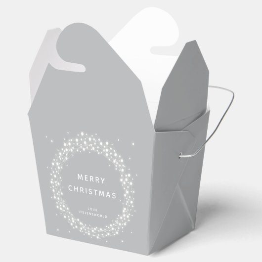 グレーカスタムのメッセーきらめくジライトクリスマス フェイバーボックス (オープン)