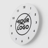 グレーカスタムの背景にあるビジネスシンプルロゴ ラージ壁時計 (傾斜)