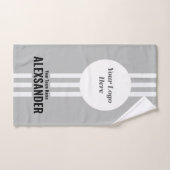 グレーカスタムスポーツチームのロゴ、チーム&プレイヤー名 ハンドタオル (ハンドタオル)