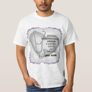 グレーカスタムハート眼科ナースTシャツ Tシャツ