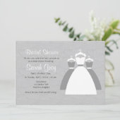 グレーカスタムブライダルシャワー招待状 招待状 (スタンド正面)