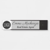 グレーカスタムプロフェッショナルロゴOfficeドアサイン サインプレート (正面)