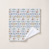 グレーカッコいいとベージュの子猫 バスタオルセット (ウォッシュタオル)