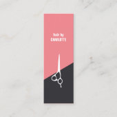 グレーカッコいいサーモンホワイト美容師 スキニー名刺 (正面)