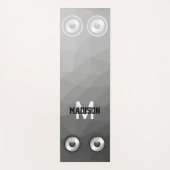 グレーカッコいいジオメトリメッシュおもしろい音楽スピーカーモノグラム ヨガマット (正面)