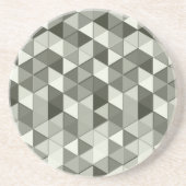 グレーカッコいいスケール三角形のジオメトリパターン コースター (正面)