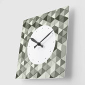 グレーカッコいいスケール三角形のジオメトリパターン スクエア壁時計 (傾斜)