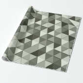 グレーカッコいいスケール三角形のジオメトリパターン ラッピングペーパー (アンロールド)