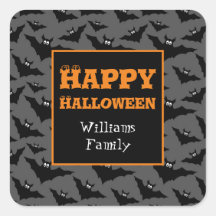 グレーカッコいいブラック飛んでいるこうもりハッピーハローウィン