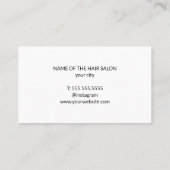 グレーカッコいいミニマルクの黒いハサミのヘアスタイリスト 名刺 (裏面)