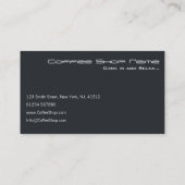グレーカッコいいモダンコーヒーマグ写真 – 名刺 (裏面)