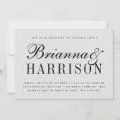 グレーカップルナーズウェディングシャワー 招待状 (正面)