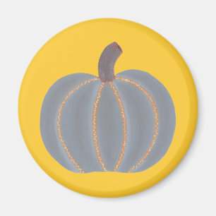 グレーカボチャのオレンジ色のライトハロウィンマグネット マグネット