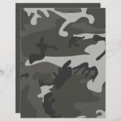 グレーカモフラージュスクラップブック作りクラフト紙 (正面/裏面)