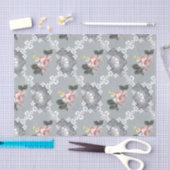 グレーカラフルの背景の花 薄葉紙 (クラフト)