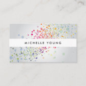 グレーカラフルIIの紙吹雪モダン《写真》ぼけ味 名刺 (正面)