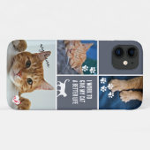 グレーカラーブロックキャットフォトコラージモノグラムペットポー Case-Mate iPhoneケース (裏面(横))