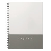 グレーカラーブロック名前をカスタムするノートブック ノートブック (正面)