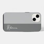 グレーカラーブロック電話ケース iPhoneケース (裏面横)