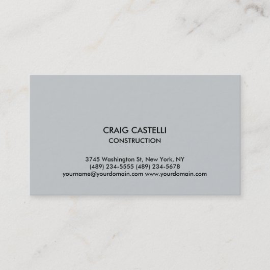 グレーカラープレーンモダン標準名刺 名刺 (正面)