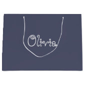 グレーカラーベビーシャワー抱き枕 ラージペーパーバッグ (正面)