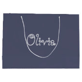 グレーカラーベビーシャワー抱き枕 ラージペーパーバッグ (裏面)