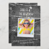 グレーカラーポップ・アートのサンドは新しい雪のフォトカード (正面/裏面)