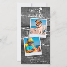 グレーカラーポップ・アートのフォトトロピカルフロリダホリデーカード