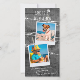 グレーカラーポップ・アートのフォトトロピカルフロリダホリデーカード