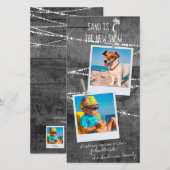 グレーカラーポップ・アートのフォトトロピカルフロリダホリデーカード (正面/裏面)