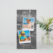 グレーカラーポップ・アートのフォトトロピカルフロリダホリデーカード (スタンド正面)