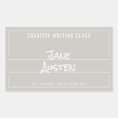 グレーカレッジコンポジションノートブックラベル 長方形シール (正面)