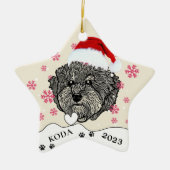 グレーカヴォードルドッグハパーソナライズされたンドスケッチ セラミックオーナメント (正面)