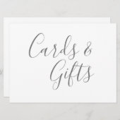 グレーカード&ギフトカリグラフィー文字 (正面/裏面)