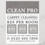 グレーカーペット、カーペットクリーナー、クリーニングサービス チラシ (正面)