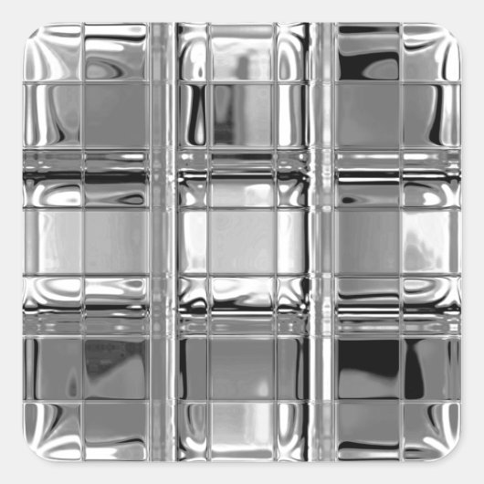 グレーガラスモザイクのステッカーシェード スクエアシール (正面)