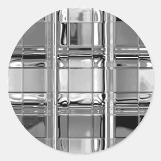 グレーガラスモザイクの色合いのシール ラウンドシール (正面)