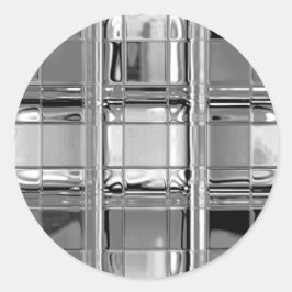 グレーガラスモザイクの色合いのシール ラウンドシール