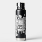 グレーガーリーシルバーのバレーボールとスター ウォーターボトル (左面)