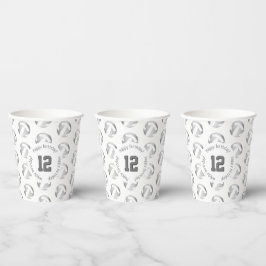 グレーガーリーシルバーのバレーボール誕生日パーティー 紙コップ