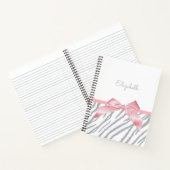 グレーガーリータイガーストライプアニマルプリント(名前付き) ノートブック (内部)