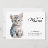 グレーキッテンキャットモーニングニューホーム引っ越しました 案内状 (正面)