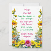 グレーキットンをテーマにしたフローラガールズバースデーパーティー 招待状 (裏面)