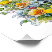 グレーキットンテーマガールズバースデーパーティー招待状 ポスター (コーナー)