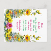 グレーキットンテーマガールズバースデーパーティー招待状 ポストカード (裏面)