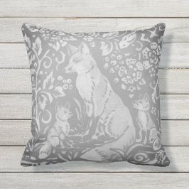 グレーキツネファミリーウッドランドアニマルファームハウスコテージ  アウトドアクッション