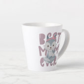 グレーキツネママとカブ最高の- Mom Ever カフェラテマグ (右アングル)