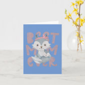 グレーキツネママとカブ最高の- Mom Ever カード (黄色い花)