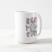 グレーキツネママとカブ最高の- Mom Ever コーヒーマグカップ (正面右)